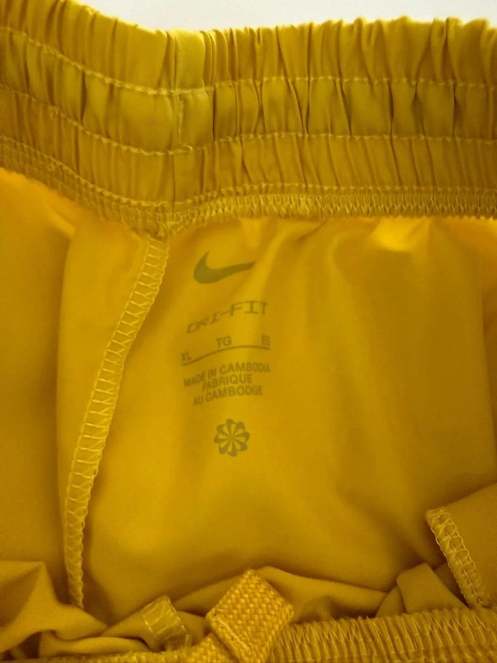 Nike Yellow Dri-FIT Athletic Shorts with Swoosh Tag XL